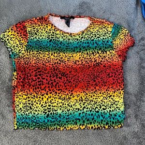 Colorful cheetah print crop top